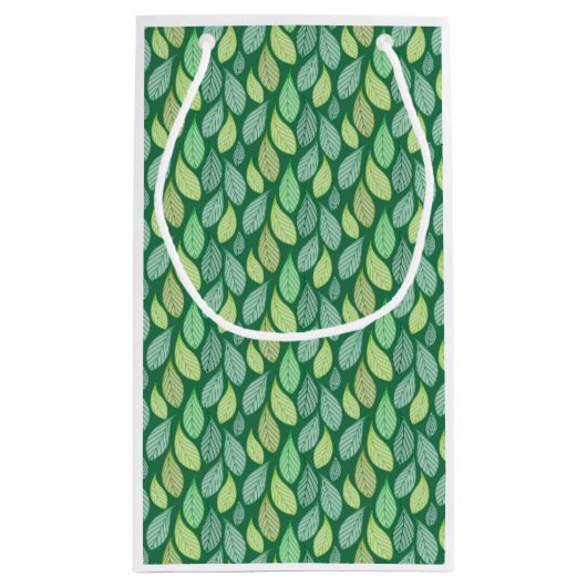 Leaf Muster Background Geschenktasche Kleine Geschenktüte (Rückseite)