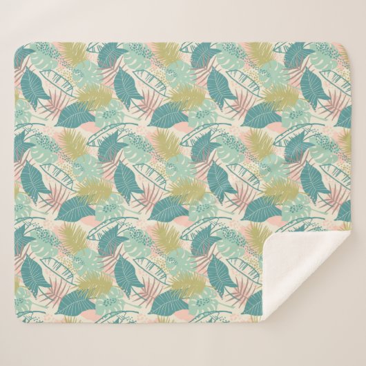 Leaf-Muster-Decken Sherpadecke (Vorderseite (Horizontal))