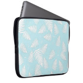 Leaf-Muster der weißen Pflanze Laptopschutzhülle (Vorne Rechts)