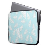 Leaf-Muster der weißen Pflanze Laptopschutzhülle (Vorderseite Links)