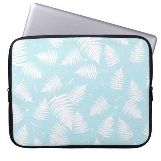 Leaf-Muster der weißen Pflanze Laptopschutzhülle (Vorderseite)