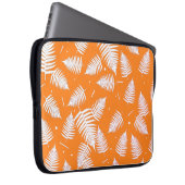 Leaf-Muster der weißen Pflanze Laptopschutzhülle (Vorne Rechts)