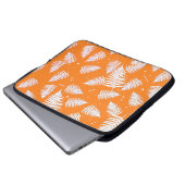 Leaf-Muster der weißen Pflanze Laptopschutzhülle (Vorne Knopf)