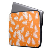 Leaf-Muster der weißen Pflanze Laptopschutzhülle (Vorderseite Links)