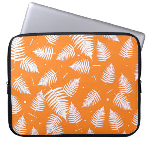 Leaf-Muster der weißen Pflanze Laptopschutzhülle