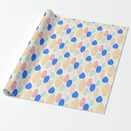 Leaf-Muster - Farben 02 Geschenkpapier (Ungerollt)