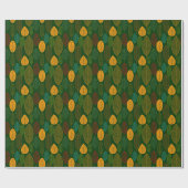 Leaf-Muster - Farben 03 auf dunkelgrün Geschenkpapier (Flach)