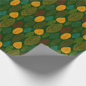 Leaf-Muster - Farben 03 auf dunkelgrün Geschenkpapier (Ecke)