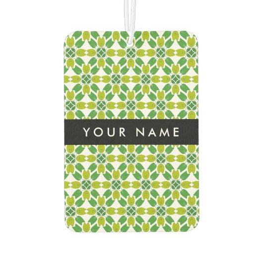Leaf-Muster, grüne Blätter, Ihr Name Autolufterfrischer (Rückseite)
