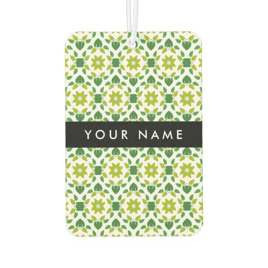 Leaf-Muster, grüne Blätter, Ihr Name Autolufterfrischer (Rückseite)