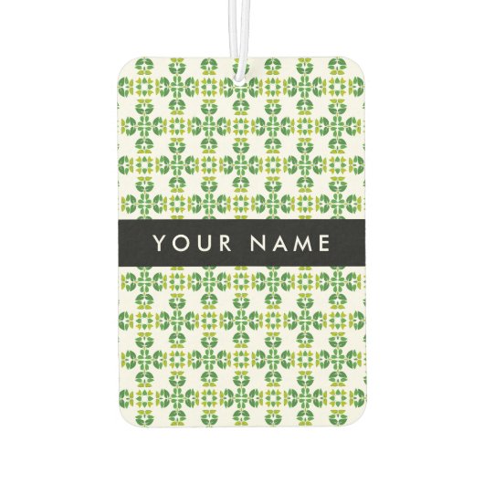 Leaf-Muster, grüne Blätter, Ihr Name Autolufterfrischer (Rückseite)