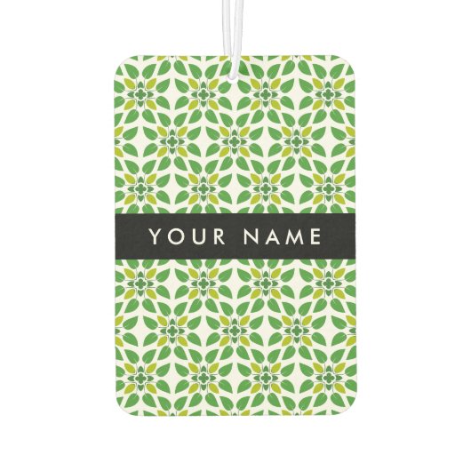 Leaf-Muster, grüne Blätter, Ihr Name Autolufterfrischer (Rückseite)
