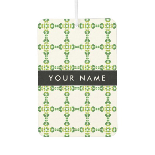 Leaf-Muster, grüne Blätter, Ihr Name Autolufterfrischer (Vorderseite)