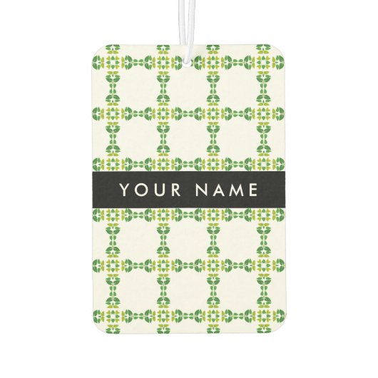 Leaf-Muster, grüne Blätter, Ihr Name Autolufterfrischer (Rückseite)