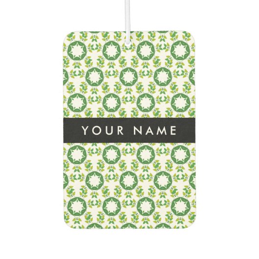 Leaf-Muster, grüne Blätter, Ihr Name Autolufterfrischer (Vorderseite)