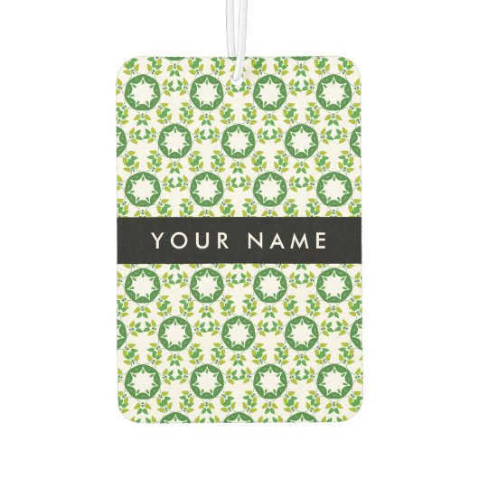 Leaf-Muster, grüne Blätter, Ihr Name Autolufterfrischer (Rückseite)