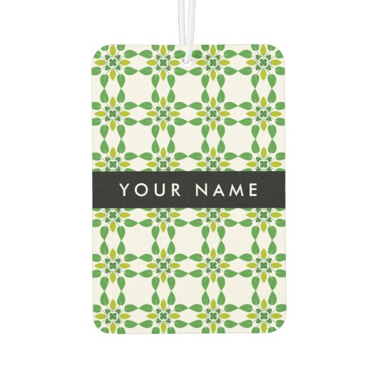 Leaf-Muster, grüne Blätter, Ihr Name Autolufterfrischer (Rückseite)