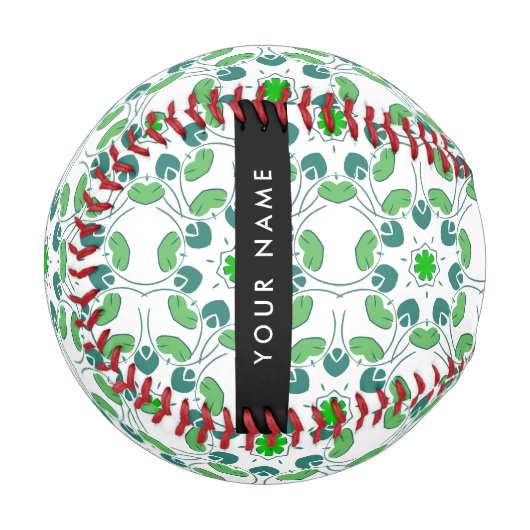 Leaf-Muster, grüne Blätter, Ihr Name Baseball (Vorderseite Links)