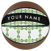 Leaf-Muster, grüne Blätter, Ihr Name Basketball (Vorderseite)