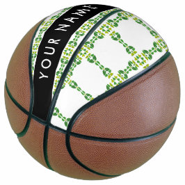 Leaf-Muster, grüne Blätter, Ihr Name Basketball