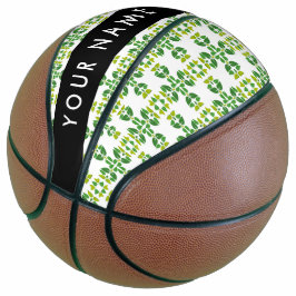Leaf-Muster, grüne Blätter, Ihr Name Basketball