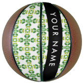 Leaf-Muster, grüne Blätter, Ihr Name Basketball (Vertikal)