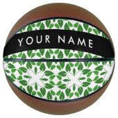 Leaf-Muster, grüne Blätter, Ihr Name Basketball (Vorderseite)