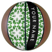 Leaf-Muster, grüne Blätter, Ihr Name Basketball (Vertikal)