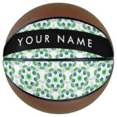 Leaf-Muster, grüne Blätter, Ihr Name Basketball (Vorderseite)