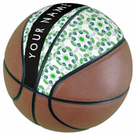 Leaf-Muster, grüne Blätter, Ihr Name Basketball