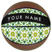 Leaf-Muster, grüne Blätter, Ihr Name Basketball (Vorderseite)