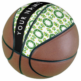 Leaf-Muster, grüne Blätter, Ihr Name Basketball
