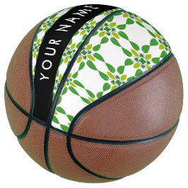 Leaf-Muster, grüne Blätter, Ihr Name Basketball