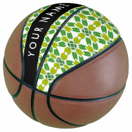 Leaf-Muster, grüne Blätter, Ihr Name Basketball