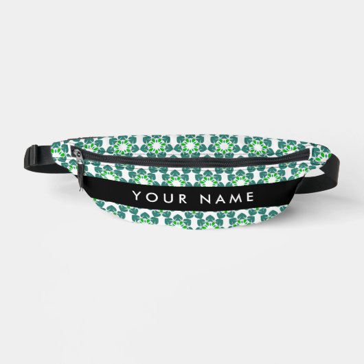 Leaf-Muster, grüne Blätter, Ihr Name Bauchtasche (Vorderseite)