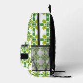 Leaf-Muster, grüne Blätter, Ihr Name Bedruckter Rucksack (Rechts)