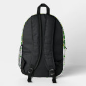 Leaf-Muster, grüne Blätter, Ihr Name Bedruckter Rucksack (Rückseite)