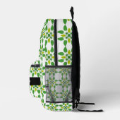 Leaf-Muster, grüne Blätter, Ihr Name Bedruckter Rucksack (Rechts)