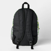 Leaf-Muster, grüne Blätter, Ihr Name Bedruckter Rucksack (Rückseite)