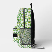 Leaf-Muster, grüne Blätter, Ihr Name Bedruckter Rucksack (Rechts)