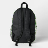 Leaf-Muster, grüne Blätter, Ihr Name Bedruckter Rucksack (Rückseite)