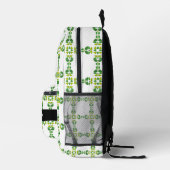 Leaf-Muster, grüne Blätter, Ihr Name Bedruckter Rucksack (Rechts)