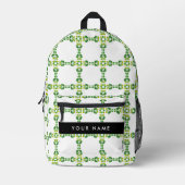 Leaf-Muster, grüne Blätter, Ihr Name Bedruckter Rucksack (Vorderseite)