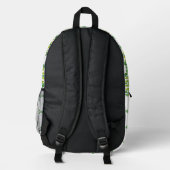 Leaf-Muster, grüne Blätter, Ihr Name Bedruckter Rucksack (Rückseite)