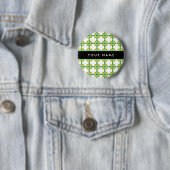 Leaf-Muster, grüne Blätter, Ihr Name Button (Beispiel)