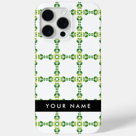Leaf-Muster, grüne Blätter, Ihr Name Case-Mate iPhone Hülle (Rückseite)