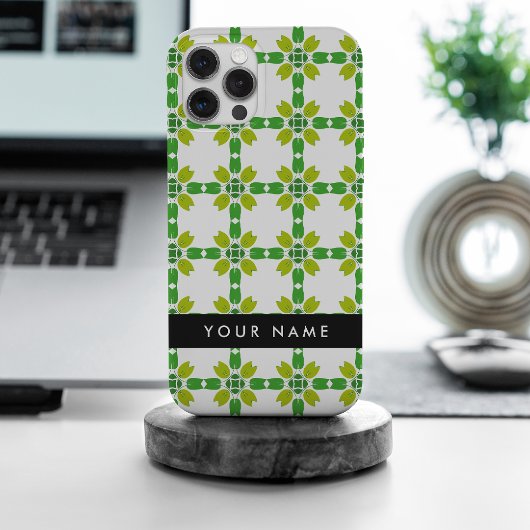 Leaf-Muster, grüne Blätter, Ihr Name Case-Mate iPhone Hülle