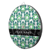 Leaf-Muster, grüne Blätter, Ihr Name Dartscheibe (Vorderseite rechts)