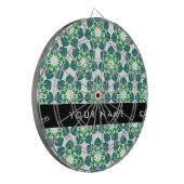 Leaf-Muster, grüne Blätter, Ihr Name Dartscheibe (Vorderseite Links)