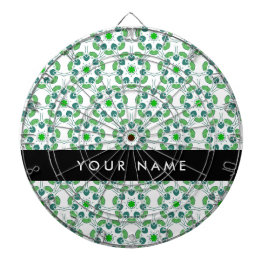 Leaf-Muster, grüne Blätter, Ihr Name Dartscheibe